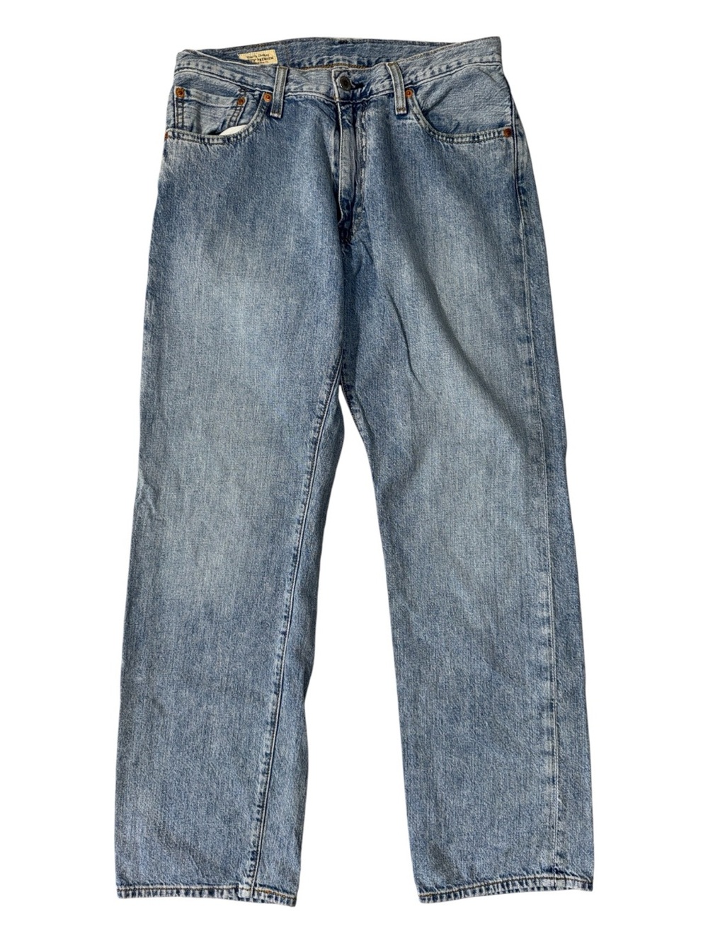 Levi’s mens 30x30 relaxed straight light wash premium cotton linen denim jeans